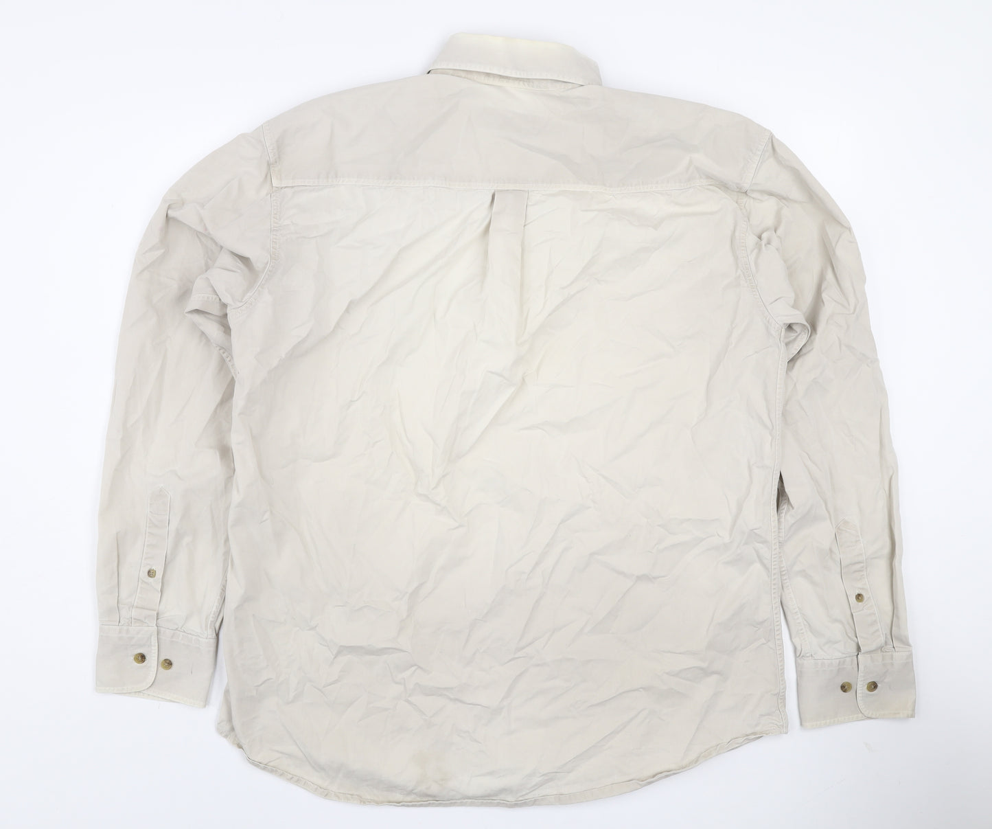 The Oxford Shirt Co Men’s Beige Long Sleeve Cotton Shirt L