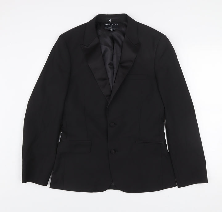 ASOS DESIGN Men's Black Slim Fit Shawl Lapel Suit Jacket 38 Short Formal