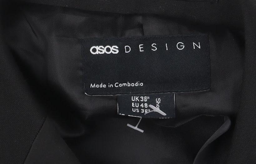 ASOS DESIGN Men's Black Slim Fit Shawl Lapel Suit Jacket 38 Short Formal