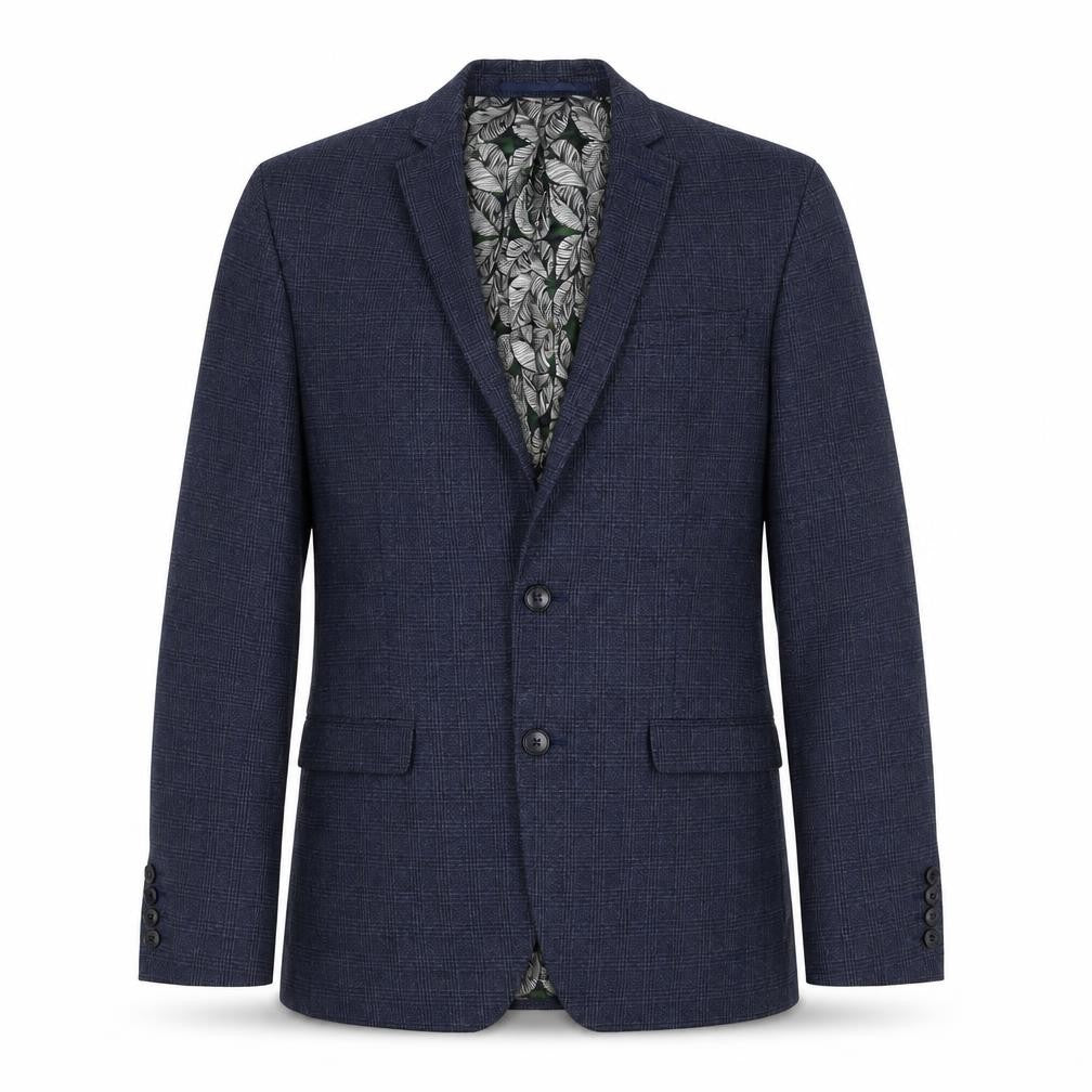 Red Herring Men's Blue Check 38R Regular Fit Blazer Jacket