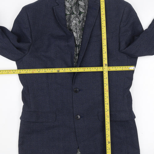 Red Herring Men's Blue Check 38R Regular Fit Blazer Jacket