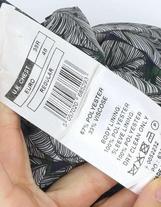 Red Herring Men's Blue Check 38R Regular Fit Blazer Jacket