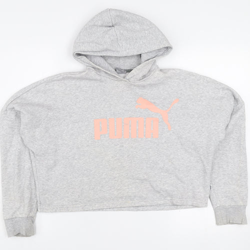Puma Teens Grey Pullover Hoodie Sweatshirt Size 13-14 Years
