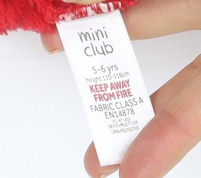 Mini Club Boys Red Mickey Mouse Fleece Hooded Robe 5-6 Years