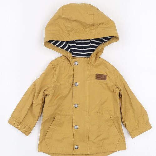 Mamas & Papas Unisex Baby Brown Hooded Rain Coat Jacket 6-9 Months Cotton Lined