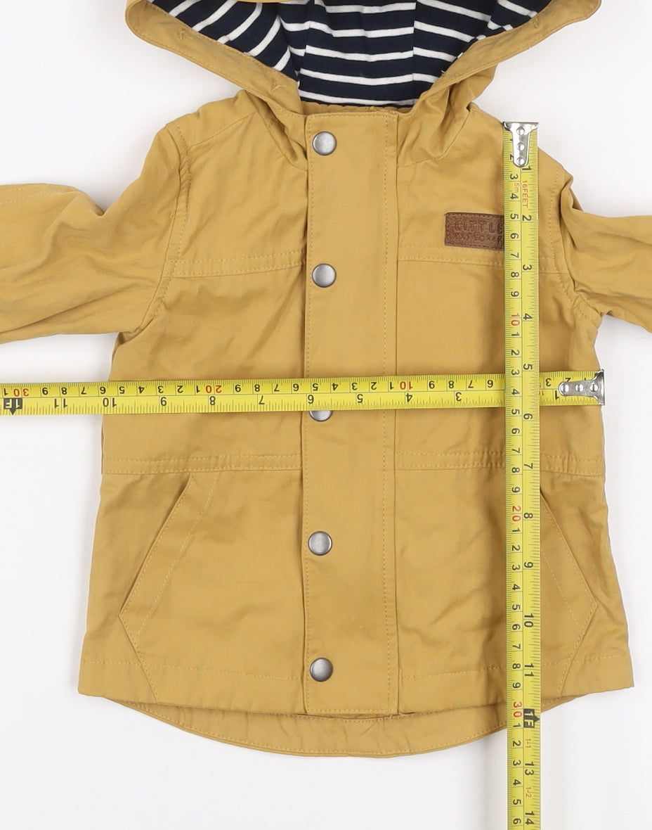Mamas & Papas Unisex Baby Brown Hooded Rain Coat Jacket 6-9 Months Cotton Lined