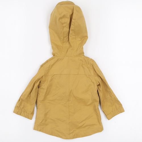 Mamas & Papas Unisex Baby Brown Hooded Rain Coat Jacket 6-9 Months Cotton Lined