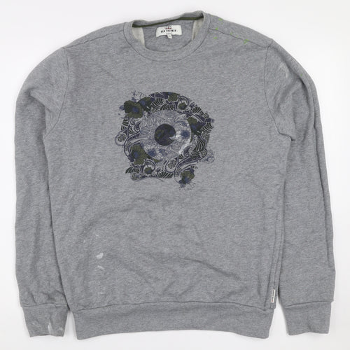 Ben Sherman Men’s Grey Graphic Skull Crew Neck Sweatshirt Size M