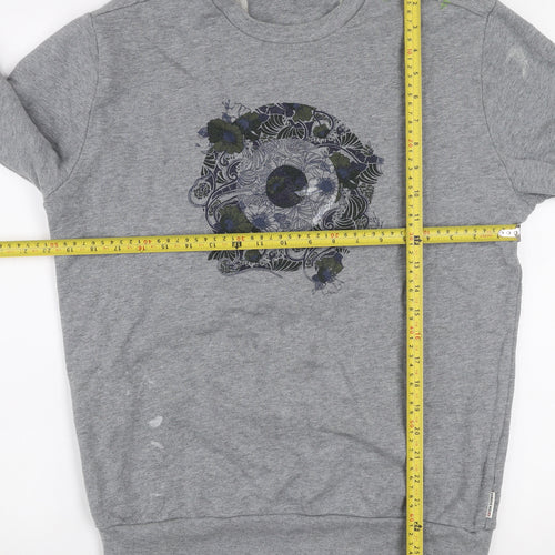 Ben Sherman Men’s Grey Graphic Skull Crew Neck Sweatshirt Size M