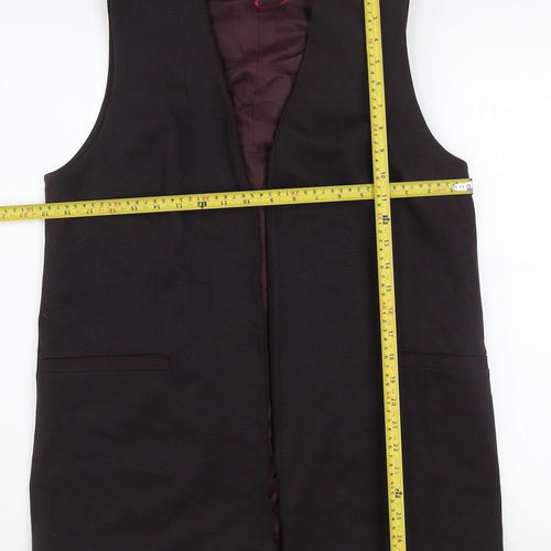 New Look Women Brown Size 12 Long Sleeveless Waistcoat Suit Vest