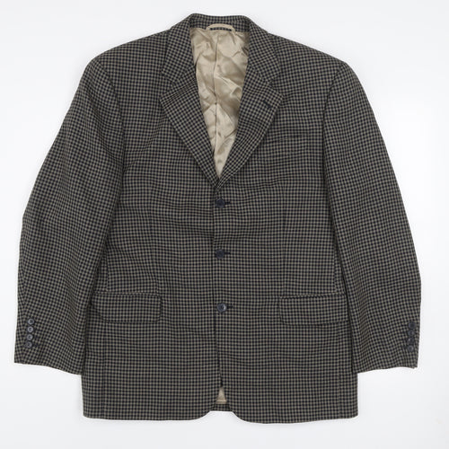 Daniel Grahame Men's Brown Check Wool Blend Blazer Jacket Size 40R