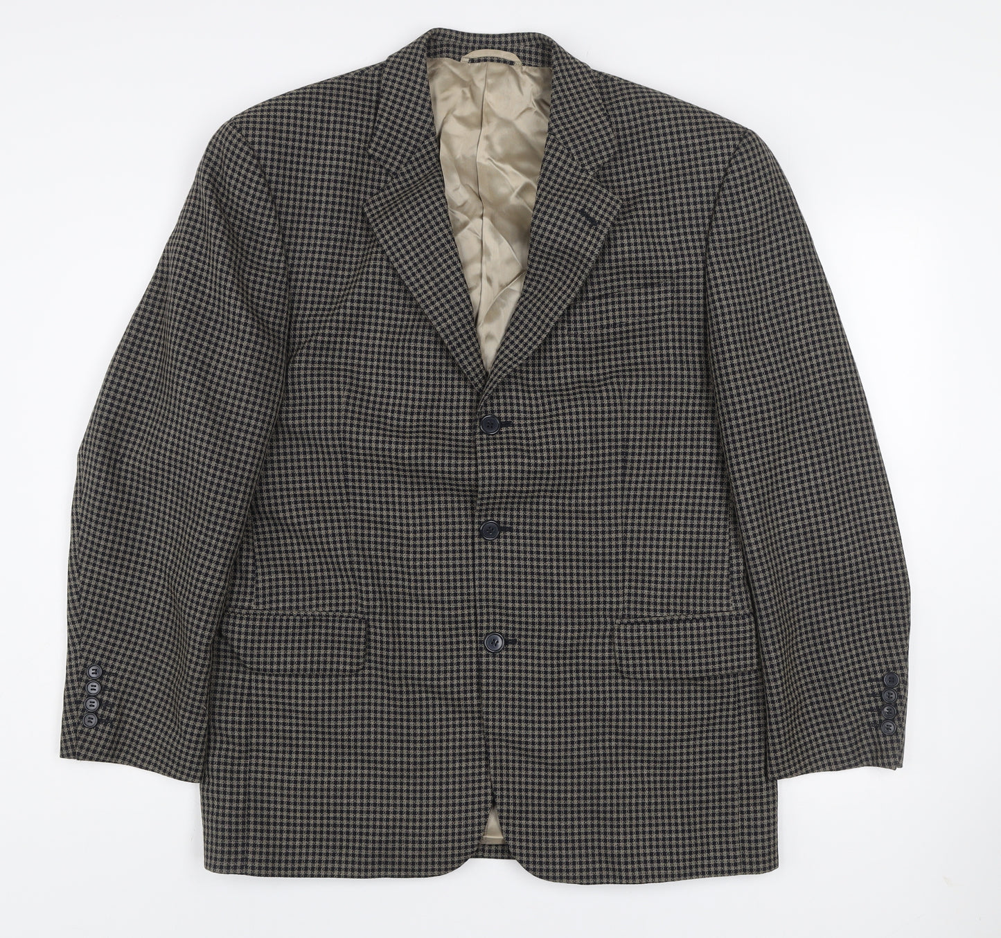 Daniel Grahame Men's Brown Check Wool Blend Blazer Jacket Size 40R
