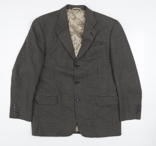 Daniel Grahame Men's Brown Check Wool Blend Blazer Jacket Size 40R