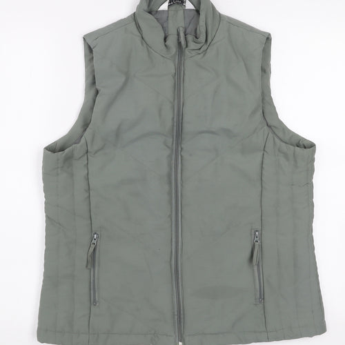 TIGI WEAR Womens Green Quilted Zip Bodywarmer Gilet Size 10/12