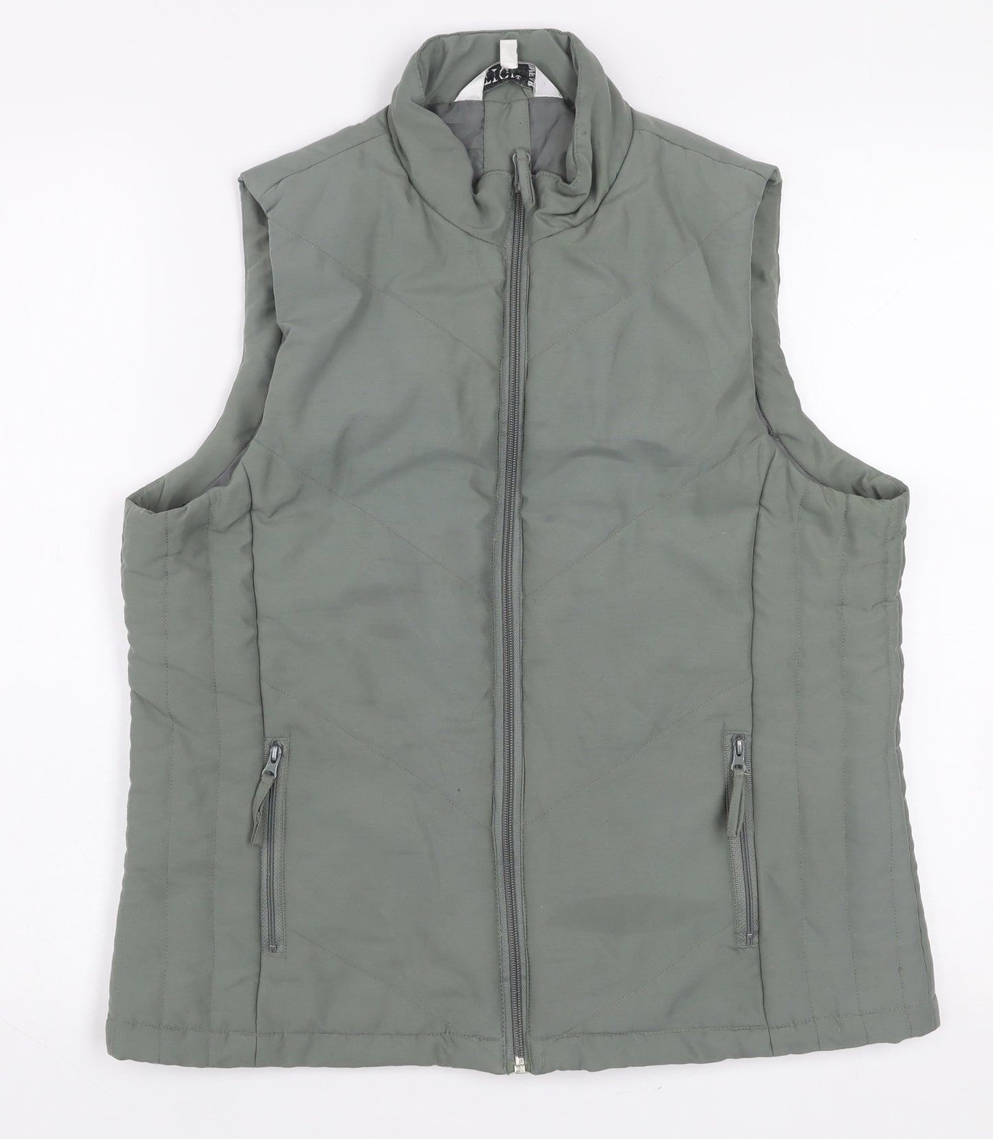 TIGI WEAR Womens Green Quilted Zip Bodywarmer Gilet Size 10/12
