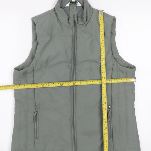 TIGI WEAR Womens Green Quilted Zip Bodywarmer Gilet Size 10/12