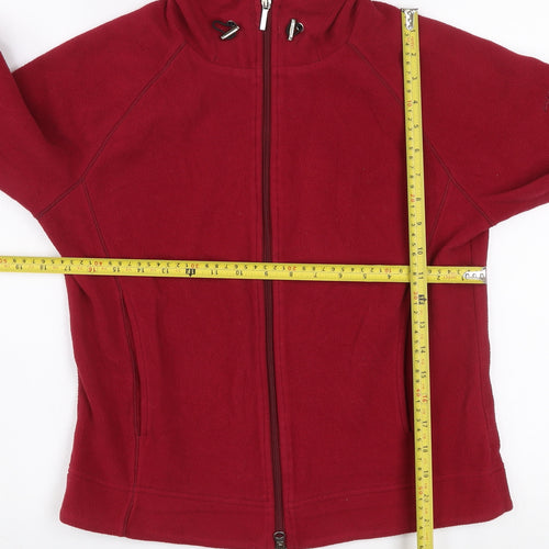 Ellesse Women's Red Fleece Hooded Full Zip Jacket Size 12