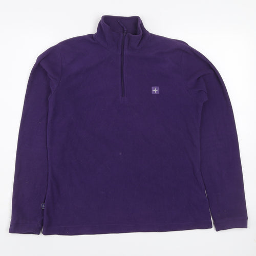 Mountain Warehouse Women's Purple Fleece UK 12 1/2 Zip Pullover Sweatshirt