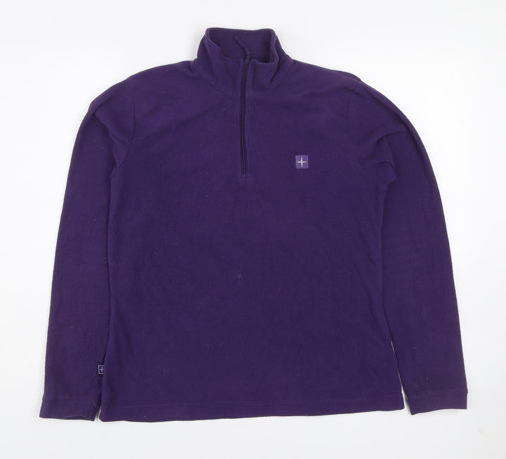 Mountain Warehouse Women's Purple Fleece UK 12 1/2 Zip Pullover Sweatshirt