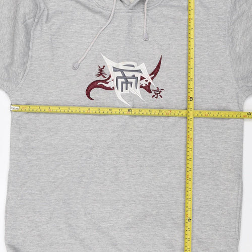 Oxyzone Men's Grey Hoodie L Pullover Fleece Graphic Tribal Print