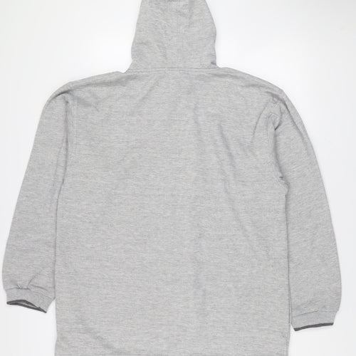 Oxyzone Men's Grey Hoodie L Pullover Fleece Graphic Tribal Print