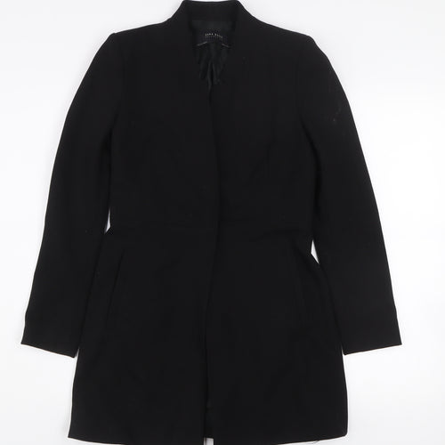 Zara Women Black Shawl Collar Longline Blazer Jacket S