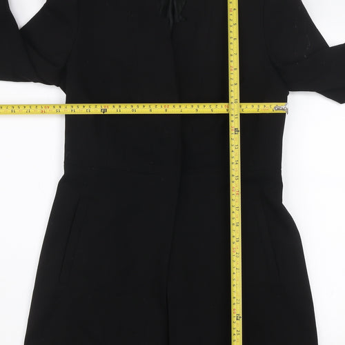 Zara Women Black Shawl Collar Longline Blazer Jacket S