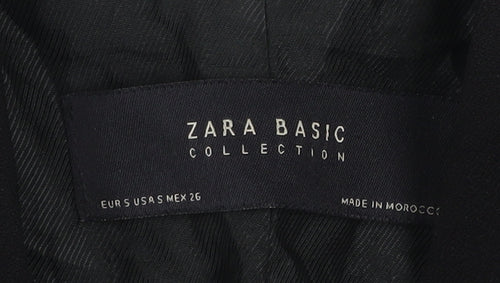Zara Women Black Shawl Collar Longline Blazer Jacket S