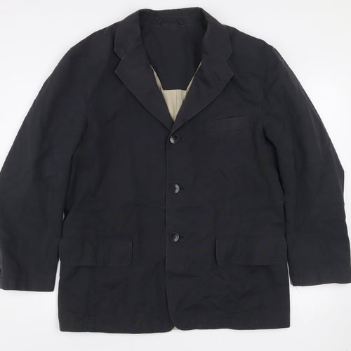Marks and Spencer Men's Navy Blue Regular Fit Cotton Blazer Jacket 40 Short