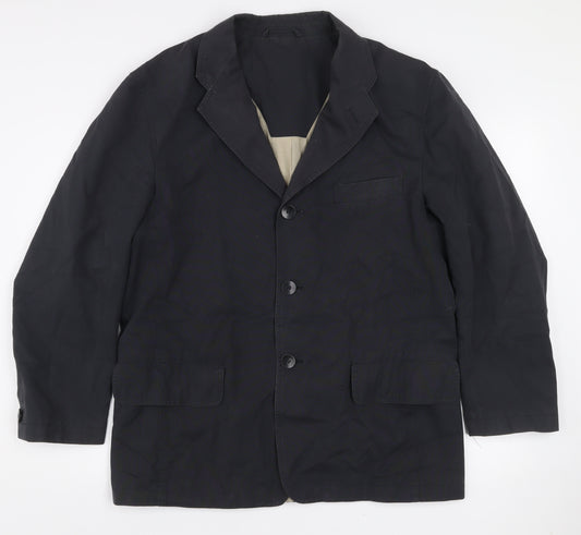 Marks and Spencer Men's Navy Blue Regular Fit Cotton Blazer Jacket 40 Short