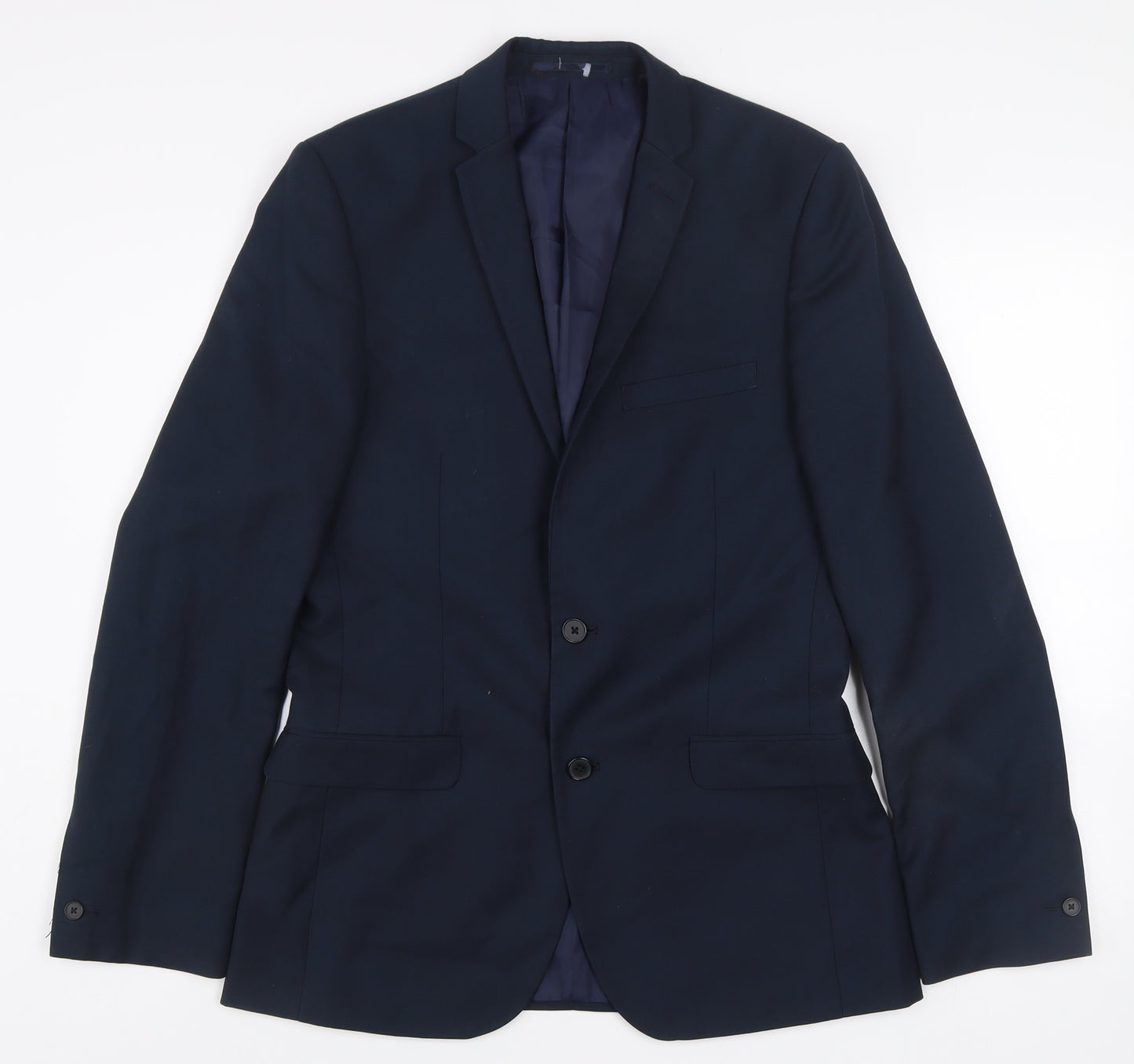 Red Herring Men's Navy Blue 38L Slim Fit Two-Button Blazer