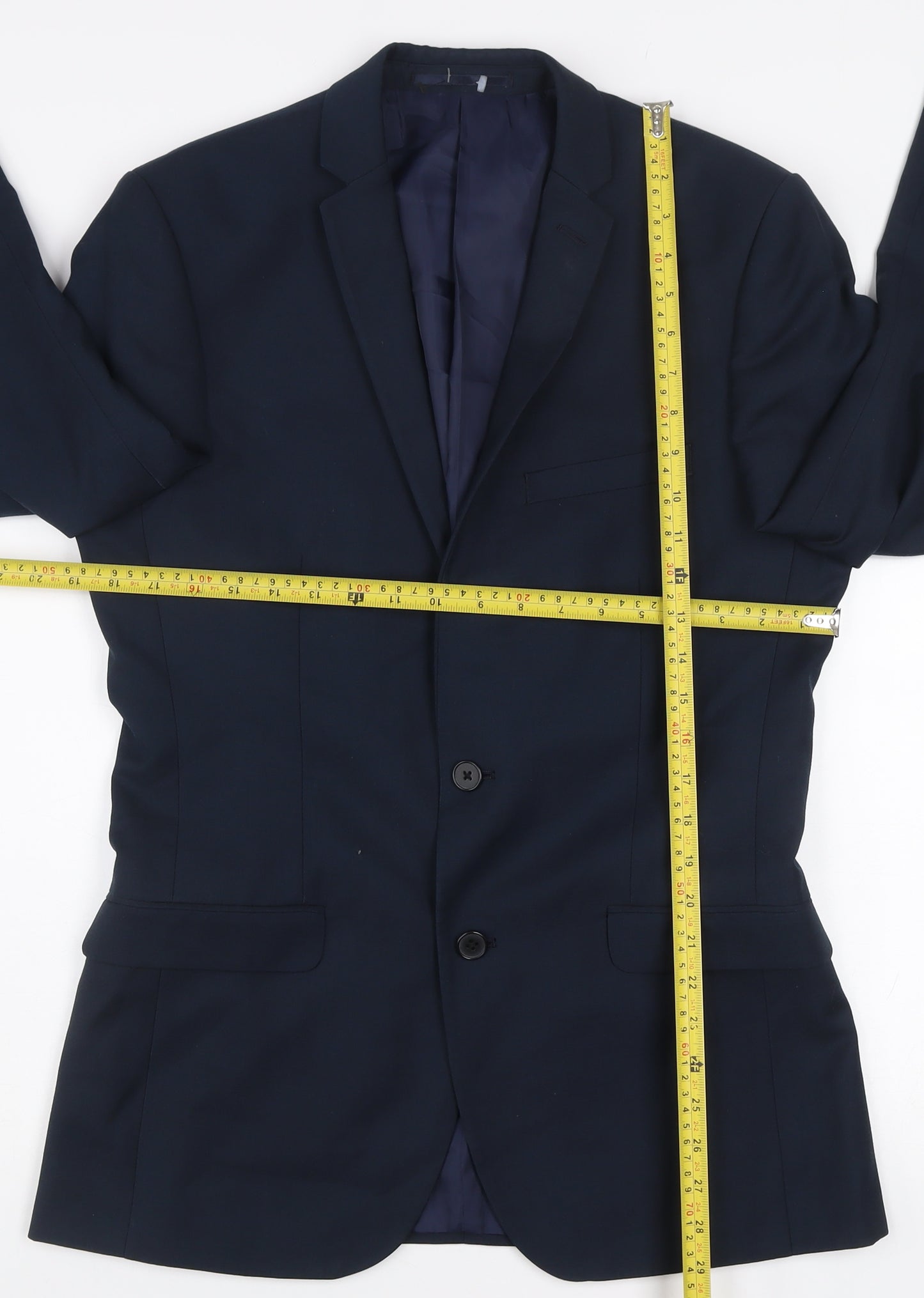 Red Herring Men's Navy Blue 38L Slim Fit Two-Button Blazer