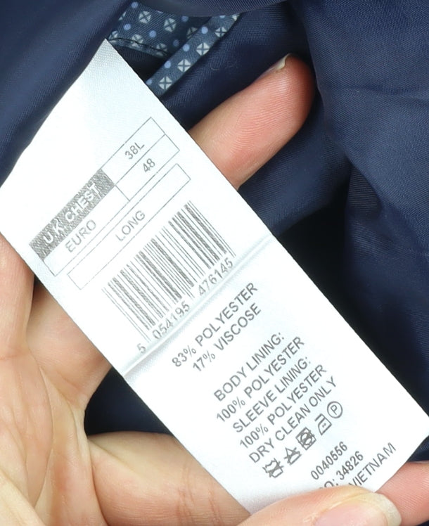 Red Herring Men's Navy Blue 38L Slim Fit Two-Button Blazer