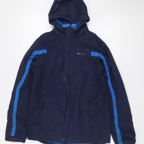 Mountain Warehouse Boys Blue Hooded Waterproof Parka Jacket 13 Years
