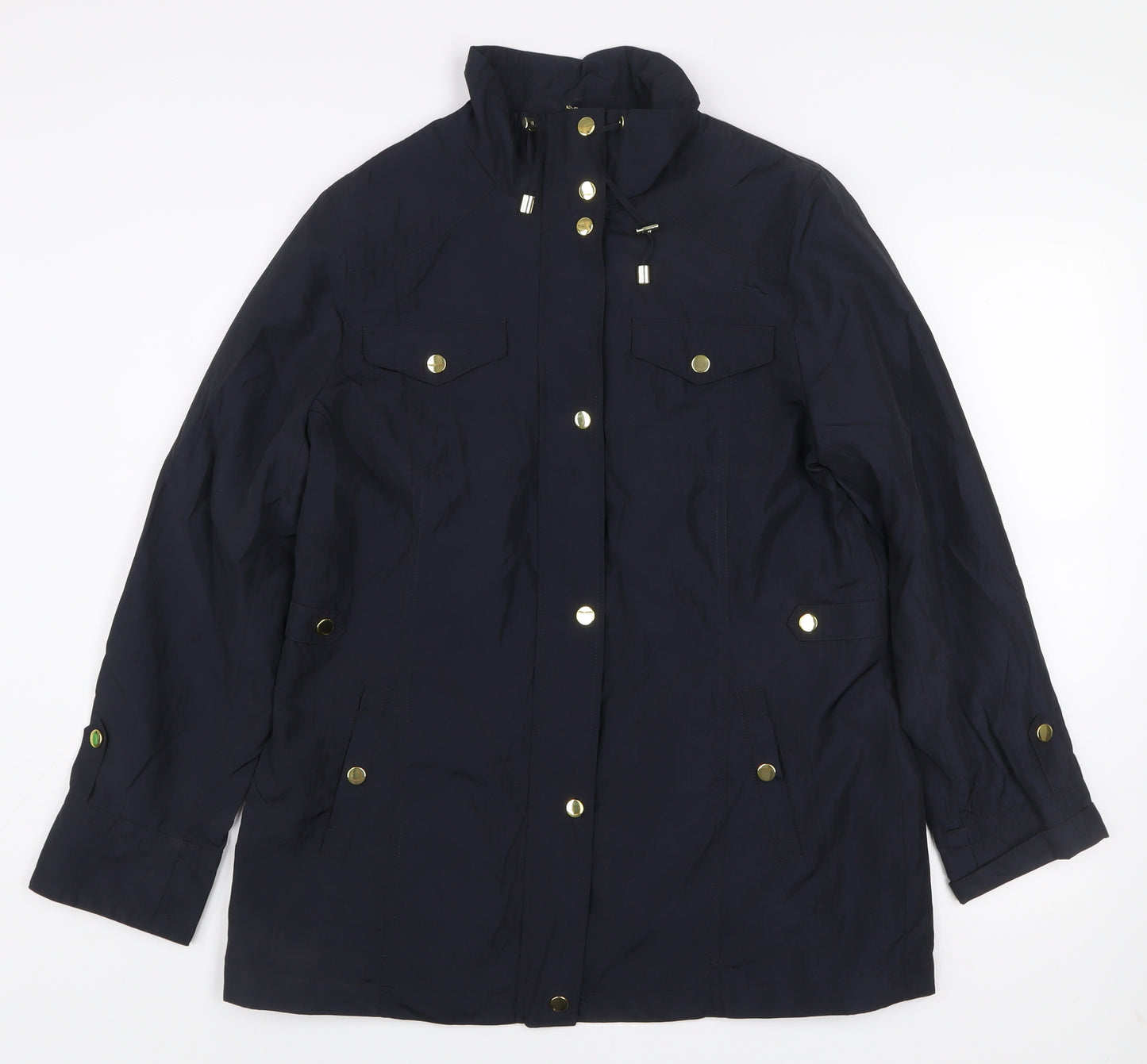 Classic Womens Blue Size 12 Anorak Jacket Water Resistant Polyester