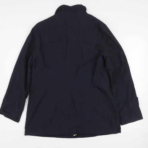 Classic Womens Blue Size 12 Anorak Jacket Water Resistant Polyester