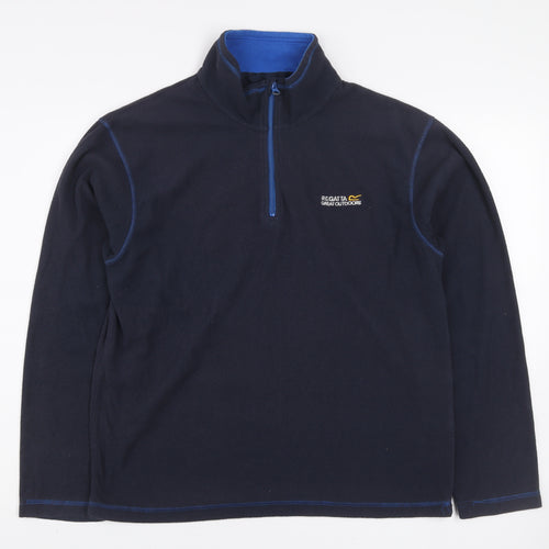 Regatta Mens Blue Fleece 1/4 Zip Pullover Sweatshirt M