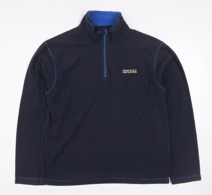 Regatta Mens Blue Fleece 1/4 Zip Pullover Sweatshirt M