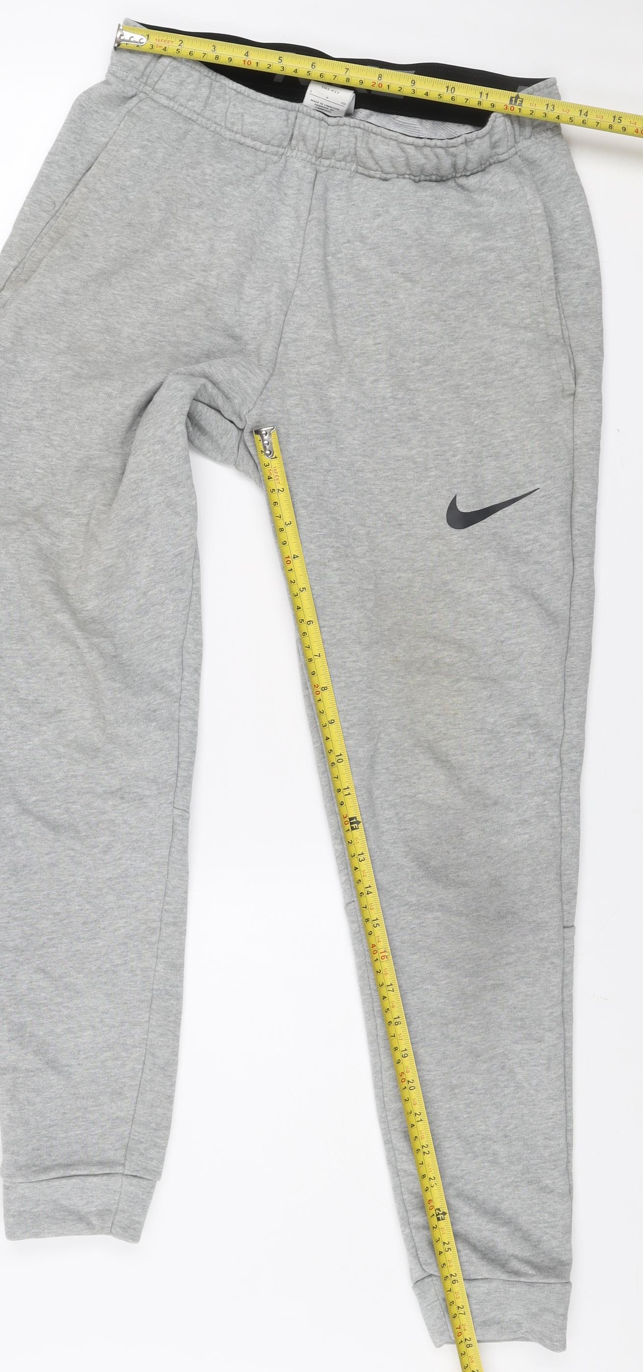 Nike Men's Grey Dri-Fit Jogger Sweatpants Small Regular Fit