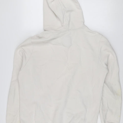 Bershka Men’s Beige Pullover Hoodie L Regular Fit Fleece Cotton Blend