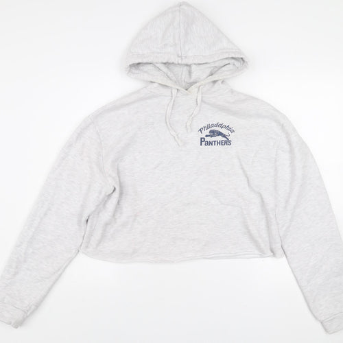 Topshop Women’s Grey Hooded Pullover Hoodie Size 14 Philadelphia Panthers