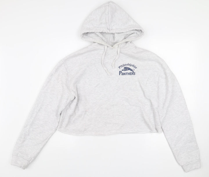 Topshop Women’s Grey Hooded Pullover Hoodie Size 14 Philadelphia Panthers