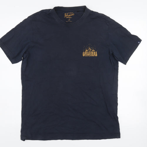 Original Penguin Men’s Blue Cotton Crew Neck T-Shirt Size L