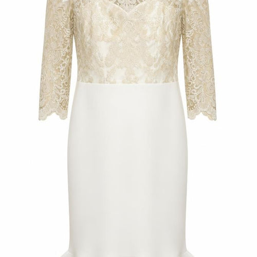 Chi Chi London Women’s Ivory Lace Off Shoulder Bodycon Dress Size 10