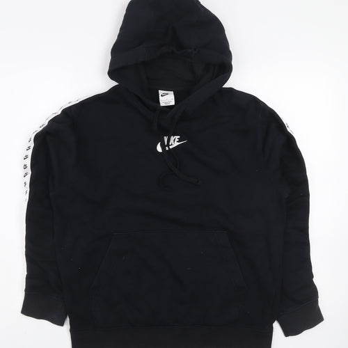 Nike Men's Black Pullover Hoodie S Logo Sports Fleece Sweatshirt