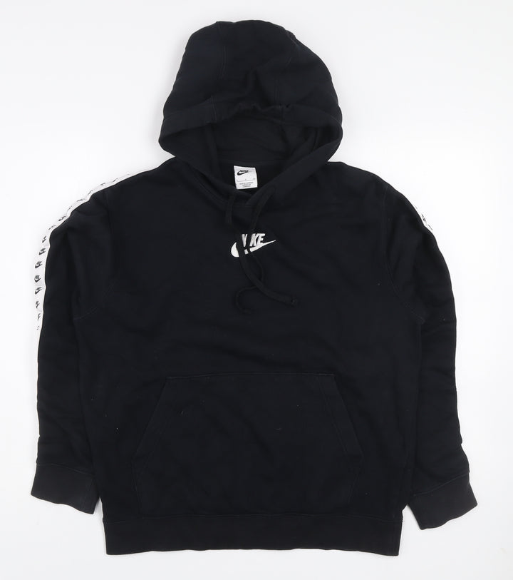 Nike Men's Black Pullover Hoodie S Logo Sports Fleece Sweatshirt