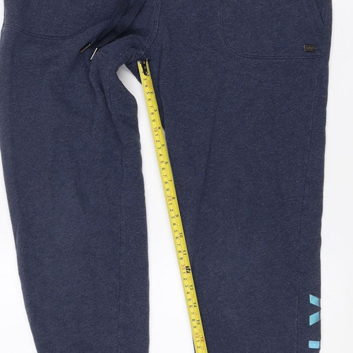 DKNY Women Blue Jogger Sweatpants M Cotton Blend Tapered Fit