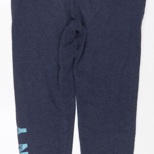 DKNY Women Blue Jogger Sweatpants M Cotton Blend Tapered Fit