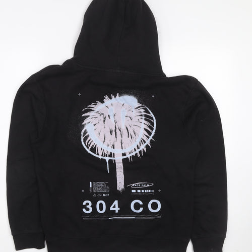 304 Men's Black Pullover Hoodie XS Graphic Logo Streetwear