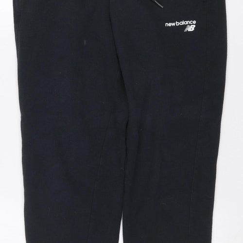 New Balance Men Black Jogger Sweatpants M Fleece Tapered Fit